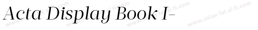 Acta Display Book I字体转换